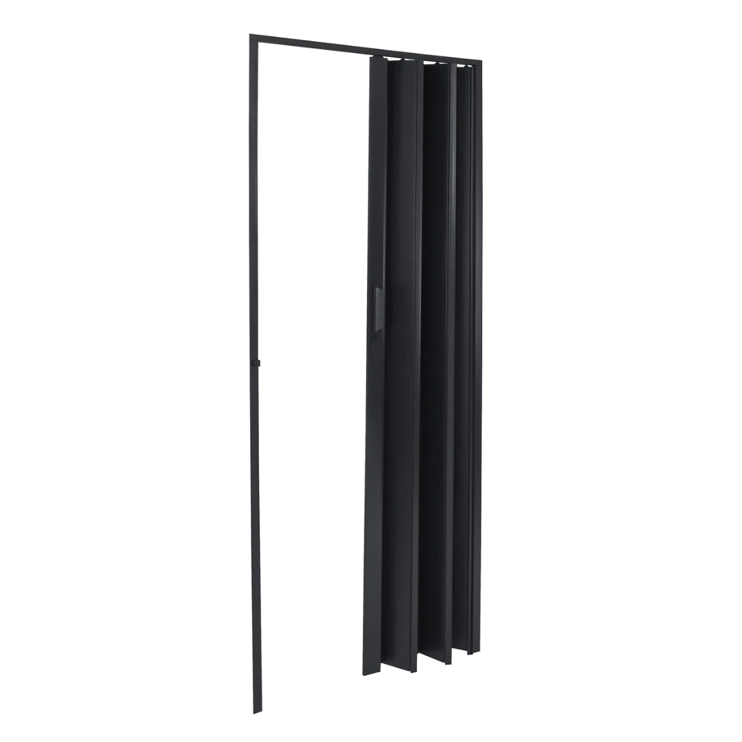 Porta Sanfonada de PVC Preto Relevo Plasbil 210x80cm