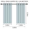 Cortina Voil Gaze Linho 2,80m X 2,30m Porta Balcão Luxo Decoração Moderna para Sala Quarto Bege - 6