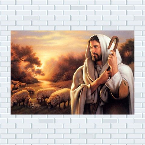 Placa Decorativa MDF Jesus Cristo Tamanho 20x27cm