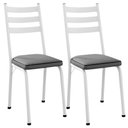 Ver imagem 1 de Kit 2 Cadeiras Tubular Europa 118 Branco Assento Platina Artef
