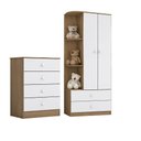 Ver imagem 2 de Jogo de Quarto Infantil Labirinto com Guarda Roupa e Cômoda Rústico/Branco - Móveis Henn