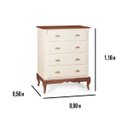 Ver imagem 3 de Cômoda Hanover 4 Gavetas Pés Luis Xv 116 X 90 X 50 Cm (a X L X P) - Cor Offwhite/imbuia Glazer