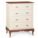 Ver imagem 1 de Cômoda Hanover 4 Gavetas Pés Luis Xv 116 X 90 X 50 Cm (a X L X P) - Cor Offwhite/imbuia Glazer