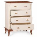 Ver imagem 2 de Cômoda Hanover 4 Gavetas Pés Luis Xv 116 X 90 X 50 Cm (a X L X P) - Cor Offwhite/imbuia Glazer
