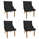 Ver imagem 4 de Kit 4 Cadeiras de Jantar Corino Preto Pés Palito