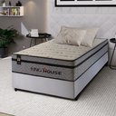 Ver imagem 1 de Conjunto Cama Box Solteiro c/ Molas Ensacadas Preston Branco 88x188x71