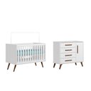 Ver imagem 1 de Quarto Infantil Encanto Retrô com Berço e Cômoda Sapateira Branco - Fdecor
