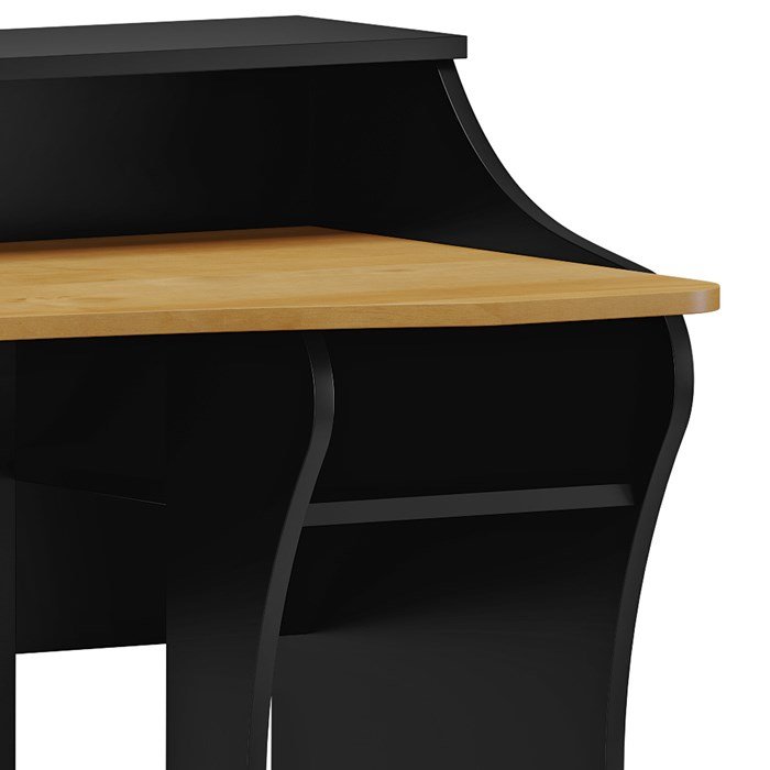 Mesa Para Computador Gamer Madeira Maciça 1948 Madri Carvalho Preto FNT ...