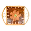Ver imagem 2 de Bandeja Lombok Floral Rattan e Ceramica Artesanal Mod 2