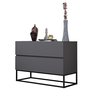 Mesa de Cabeceira Industrial 60cm Base Preto Pé de Ferro:cinza - 4