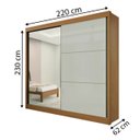 Ver imagem 3 de Guarda-roupa Casal com Espelho Titanium D'doro Móveis - Cinamomo Off D'doro Móveis