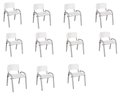 Ver imagem 2 de Kit 11 Cadeira Iso Infantil Creche, Escola Base Cinza Branco