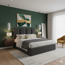 Ver imagem 1 de Cabeceira Cama Box Casal Estofada V4 Suede Cinza Painel 1,40 Rbl