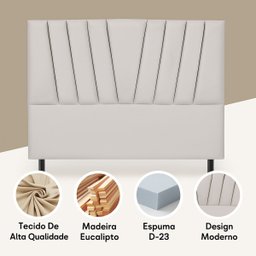 Cabeceira Cama Box Solteirão 100 Cm Lizza em Corino e Frame:preto - 4