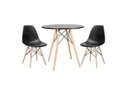 Ver imagem 1 de Conjunto Mesa Eiffel Redonda 70 Cm Mdf + 2 Cadeira Eames Eiffel Preto