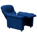 Ver imagem 3 de Poltrona de Descanso do Papai Reclinável em Veludo Azul Lander - Larbelle
