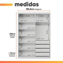 Ver imagem 5 de Guarda Roupas Solteiro com Espelho 2 Portas de Correr 4 Gavetas Riva Flex