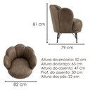 Ver imagem 3 de Poltrona Decorativa Organica Flora Pes Ferro Courino Tcs 729 Moll