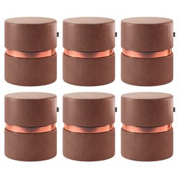 Kit 06 Puffs Bancos Decorativos Redondo Porto 49x43cm Corano Coffee - Desk Design - 1