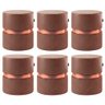 Kit 06 Puffs Bancos Decorativos Redondo Porto 49x43cm Corano Coffee - Desk Design - 1