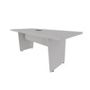 Ver imagem 4 de Mesa de Escritório Pé Painel Angular sem Gavetas 200cm Cinza F5 Office