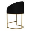 Ver imagem 3 de Poltrona Banqueta Decorativa Mia Suede Base Metal Dourada - Estopar Poltrona Mia Suede Preto