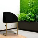 Ver imagem 2 de Poltrona Banqueta Decorativa Mia Suede Base Metal Dourada - Estopar Poltrona Mia Suede Preto