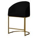 Ver imagem 1 de Poltrona Banqueta Decorativa Mia Suede Base Metal Dourada - Estopar Poltrona Mia Suede Preto