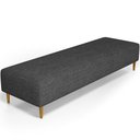 Ver imagem 1 de Puff Decorativo Sala de Estar Bali W01 Pés Palito 210x60cm Linho Cinza Escuro - Lyam Decor