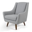 Ver imagem 2 de Poltrona Dekorien Juliet Linho Cinza Claro com Pés Decoração