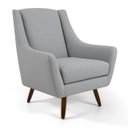 Ver imagem 1 de Poltrona Dekorien Juliet Linho Cinza Claro com Pés Decoração