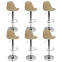 Ver imagem 1 de Kit 6 Banquetas Joly Luisa Eames Saarinen Base Giratória Cromada - Bege