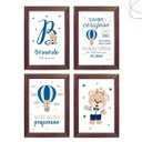 Ver imagem 3 de Kit com 4 Quadros Decorativos Infantil Ursinho Príncipe:branca