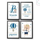 Ver imagem 2 de Kit com 4 Quadros Decorativos Infantil Ursinho Príncipe:branca