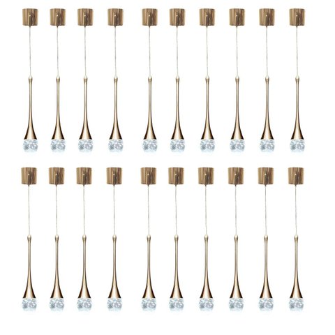 Lustre Pendente 3 em 1 Cristal Gota Kit 25 Uni Moderno Iluminaçao Casa Quarto Cabeceira Sala de Esta
