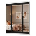 Ver imagem 2 de Guarda-Roupa Solteiro 4 Portas Batentes com Espelhos Branco/Preto/Preto Netuno Madesa