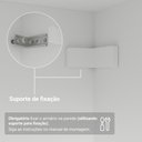 Ver mais imagens de Guarda-Roupa Solteiro 4 Portas Batentes com Espelhos Branco/Preto/Preto Netuno Madesa