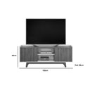 Ver imagem 7 de Home P/ Tv até 55 Pol Trend/flat Ripado C/ Portas e Nichos 150x168cm Freijó/off White - Dj Móveis