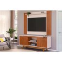 Ver imagem 2 de Home P/ Tv até 55 Pol Trend/flat Ripado C/ Portas e Nichos 150x168cm Freijó/off White - Dj Móveis