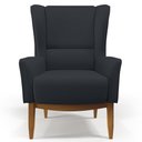 Ver imagem 5 de Kit Poltrona Decorativa Milena D02 com Puff Viseo Linho Chumbo C-465 - Lyam Decor