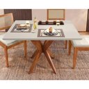 Ver mais imagens de Conjunto Mesa de Cozinha Donna com Tampo Madeirado com Vidro 120cm e 4 Cadeiras Rainha Natural