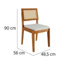 Ver imagem 5 de Conjunto Mesa de Cozinha Donna com Tampo Madeirado com Vidro 120cm e 4 Cadeiras Rainha Natural
