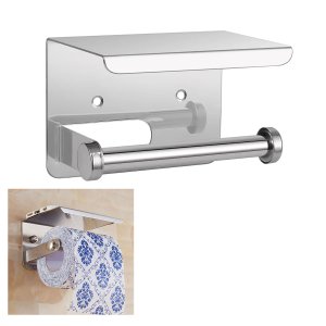 Suporte Papel Higienico Inox Banheiro Lavabo Apoio Celular Porta Objeto Prateleira Multiuso Parede R