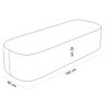 Puff Decorativo Orgânico para Living Quarto 140cm Doha W01 Linho Cru - Lyam Decor - 5