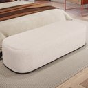 Ver imagem 2 de Puff Decorativo Orgânico para Living Quarto 140cm Doha W01 Linho Cru - Lyam Decor