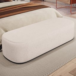Puff Decorativo Orgânico para Living Quarto 140cm Doha W01 Linho Cru - Lyam Decor - 2