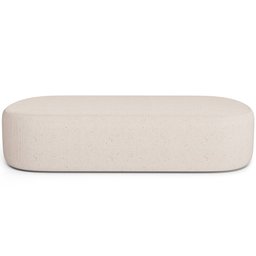 Puff Decorativo Orgânico para Living Quarto 140cm Doha W01 Linho Cru - Lyam Decor - 3