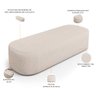 Puff Decorativo Orgânico para Living Quarto 140cm Doha W01 Linho Cru - Lyam Decor - 4