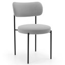 Ver imagem 1 de Cadeira Decorativa Estofada para Sala de Jantar Louise L02 Bouclê Cinza - Lyam Decor