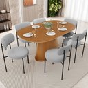 Ver imagem 2 de Cadeira Decorativa Estofada para Sala de Jantar Louise L02 Bouclê Cinza - Lyam Decor
